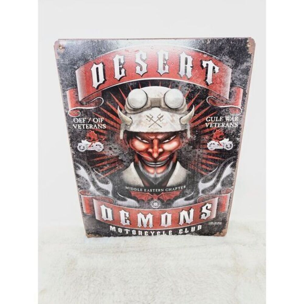 Desert Demons Gulf War Veterans Man Cave Military Metal Sign‎ 12 X 15 Motorcyle